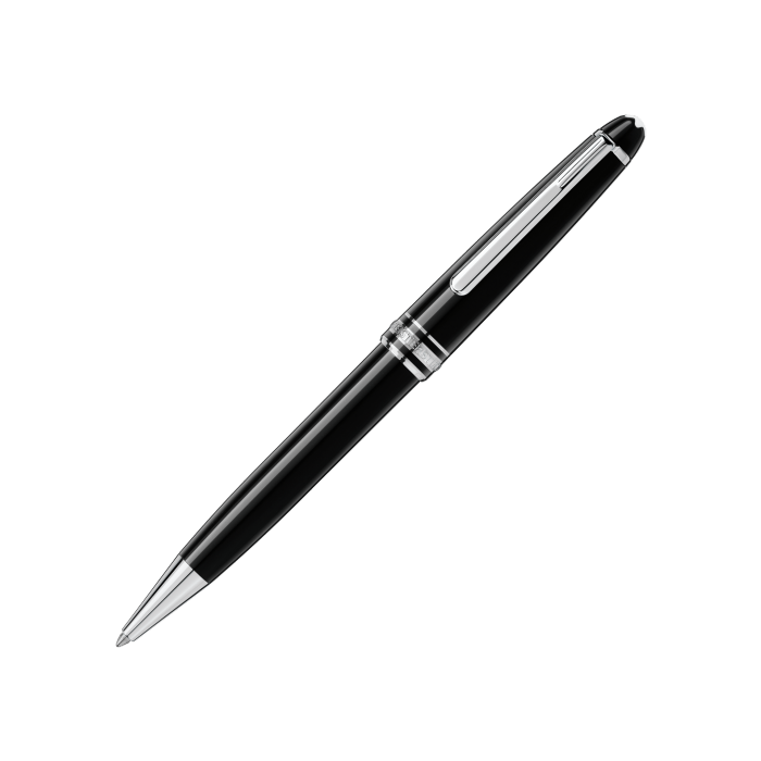 Montblanc Meisterstück Classique to luksusowy długopis, którego design stał się ikoną. Czarna żywica szlachetna, białe logo, trzy platynowe obręcze i klips. Możliwość grawerowania i wybór kolorów wkładów pozwalają na wyrażenie indywidualnego stylu pisania