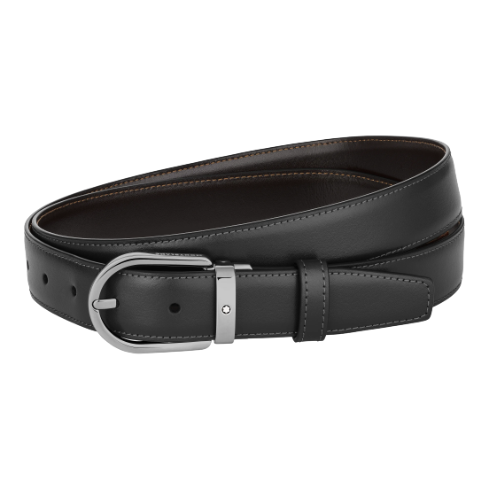 Josta Montblanc Horseshoe buckle 30 mm divpusēja melna/brūna, ādas