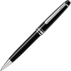 Montblanc Meisterstück Classique to luksusowy długopis, którego design stał się ikoną. Czarna żywica szlachetna, białe logo, trzy platynowe obręcze i klips. Możliwość grawerowania i wybór kolorów wkładów pozwalają na wyrażenie indywidualnego stylu pisania