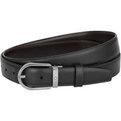 Josta Montblanc Horseshoe buckle 30 mm divpusēja melna/brūna, ādas