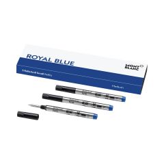 3 kodoliņi Montblanc Rollerball Small Refills zilās krāsas, līnijas biezums vidējs, M